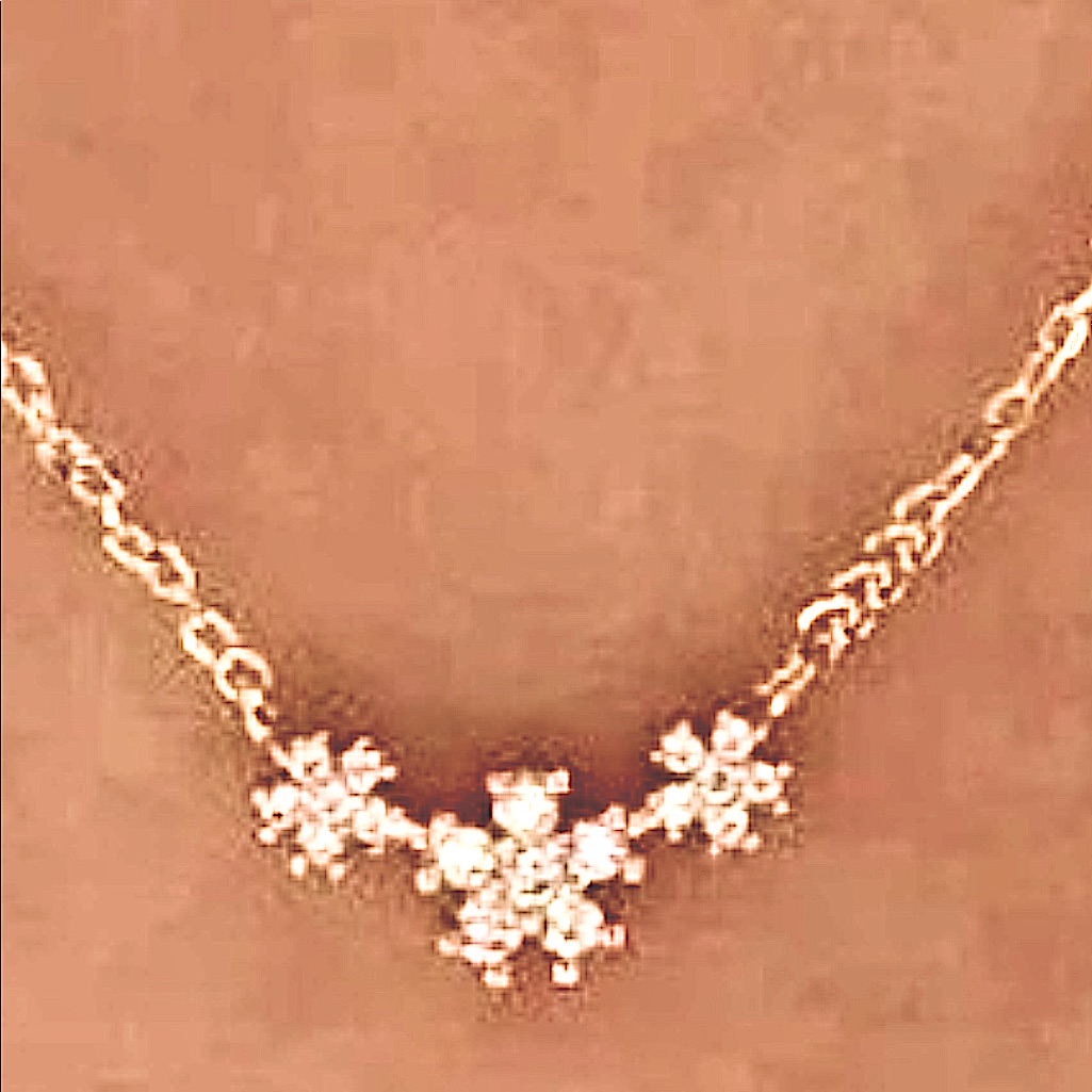 Nwts Moda Brand Crystal Goldtone Flower Necklace